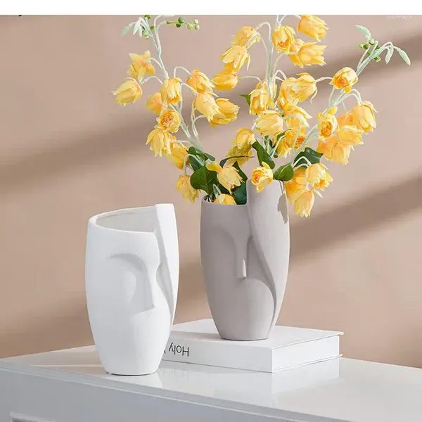Vasi Nordic Face Ceramic Vase Decoration Cragi Creative Home Soggiorno Tavolo da pranzo Accessori per fiori