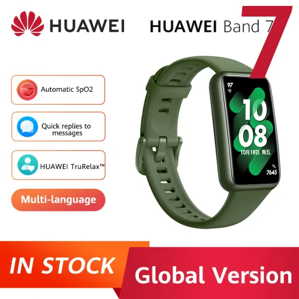 Браслеты New Huawei Band 7 Smart Band Blood Oxygen 1,47 '' AMOLED Screen Tracker Smartband 2 недели с помощью работы батарея 5ATM водонепроницаемость