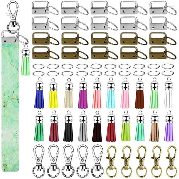 Schlüsselanhänger Key FOB -Hardware -Set mit Quasten, die für alle Arten von Riemen geeignet sind, Koffer Taschen Bänder handgefertigtes Netz A.