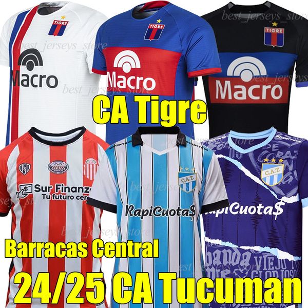 24/25 CA Tigre Home Soccer Jerseys 2024 2025 Barracas Centra Ca Tucuman Terceira camisa de futebol Men Uniformes