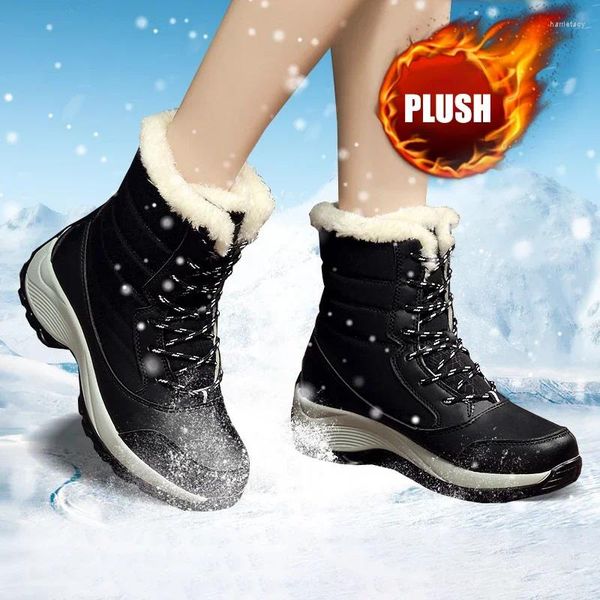 Stiefel Ankel für Frauen Winter Außen im Freien warme Schnee klobige Plattform wasserdichte Nicht-Schlupfschuhe