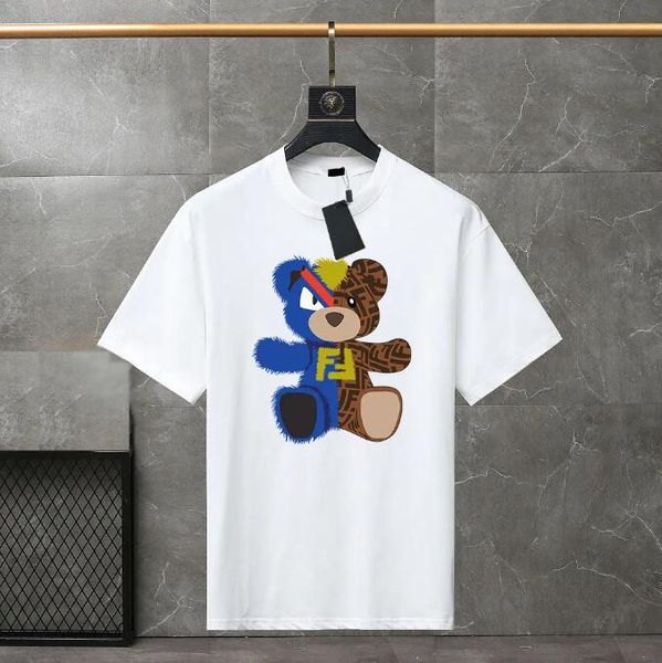 Tasarımcı Erkek Tişört Erkek ve Kadın Lüks Marka T-Shirt Yaz Crewneck Kısa Kollu Açık Moda Sıradan Pure Pamuk Alfabe Karikatür
