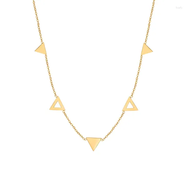 Collane a sospensione carine 5 Triangolo collana di alta qualità in acciaio inossidabile in argento rosa argento regalo all'ingrosso per donna