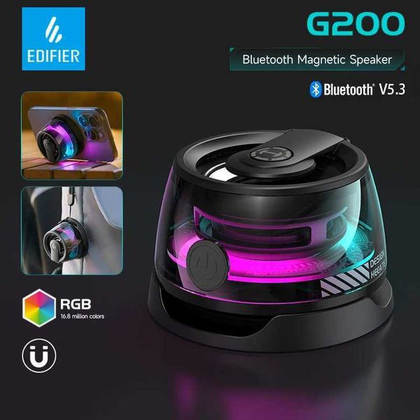Портативные динамики эдификатор магнитный портативный динамик Bluetooth Hecate G200 Mini Speaker Bluetooth 5.3 RGB Lighting Chone Stand Ginebeless J240505