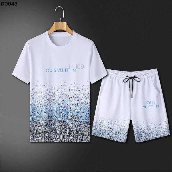 Traccetti da uomo Summer Fashion Men and Womens Shorts Set di tute set manica corta 100% Short a magliette bianche in cotone stampata Stampa maschio set maschi