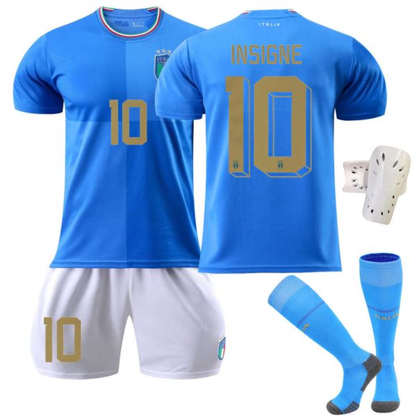 Soccer Trikots -Trainingsanzüge 2223 Italienische Heimat Nr. 10 Invignia 6 Villatti 14 Chiessa 8 Ruzhnio Fußballuniform Bunt Blau