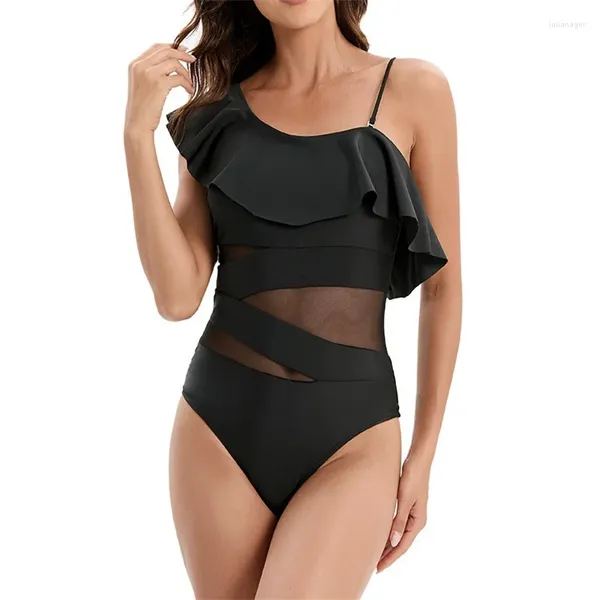 Swimwear's Swimwear Women Sexy Bikini Slim Slim One-Shoulder Tre-Dimensional Deable Beachwear Swimsuit Swiming Swimsuit Push Up Body Beach