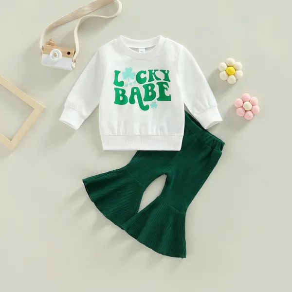 Одежда набор Citgeespring St. Patrick's Day Toddler Mabd Girls Bunding