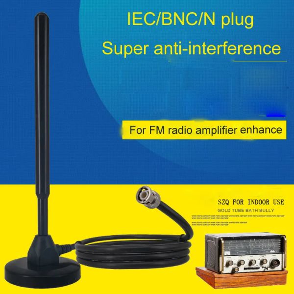 Amplificatori IEC/BNC/N Plug FM SW Segnale esterno Antenna migliorato per l'amplificatore CD Walkietalkie Grundig di Tecsun S2000 con cavo 5m 753