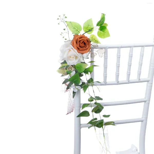 Flores decorativas Cadeira artificial Decoração de flores de flor Rústico Cerimônia de festa ao ar livre Os eventos de casamento suprimentos