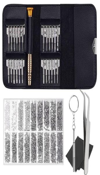 Kit di riparazione dell'occhio per occhiali con set di cacciaviti da sole da sole da sole da 25 pc e viti da 1000pc vetri22247326