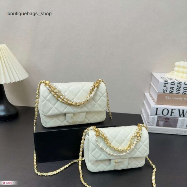 Luxus Handtasche Designer Marke Damenbeutel Neue Kette Perle Square Fett kleiner einzelner Schulterkreuzkörper