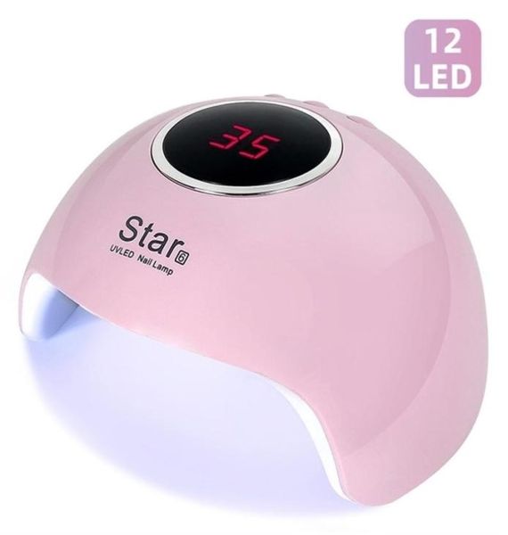 Star 6 unghie per asciugatura per unghie Lampada per chiodi per manicure Essiccazione a secco ghiacciato 12 Sensore automobilistico LED 30S 60S 90S Strumenti artistici 2201134199562