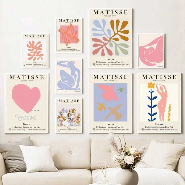 BSTRATT MATISSE GIRL BORDO DOVE POSTER NORDIC NORDIC E PRIMAGEM ARTE DE PANTIDA DE PINTURA DE PINTURA DE PINTURA PARA DARECORAÇÃO DA SALA DE VIDA J240505