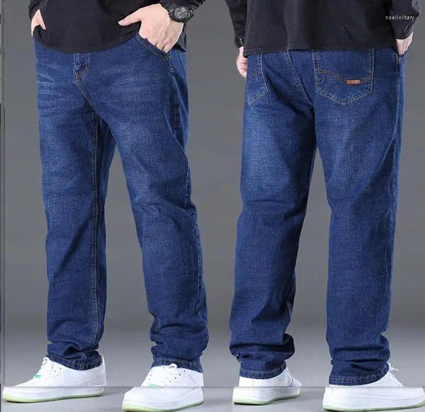 Herren Jeans Weitbein Männer Gerade Stretch hohe Taille -Jeanshosen Maximal geeignetes Gewicht150 kg