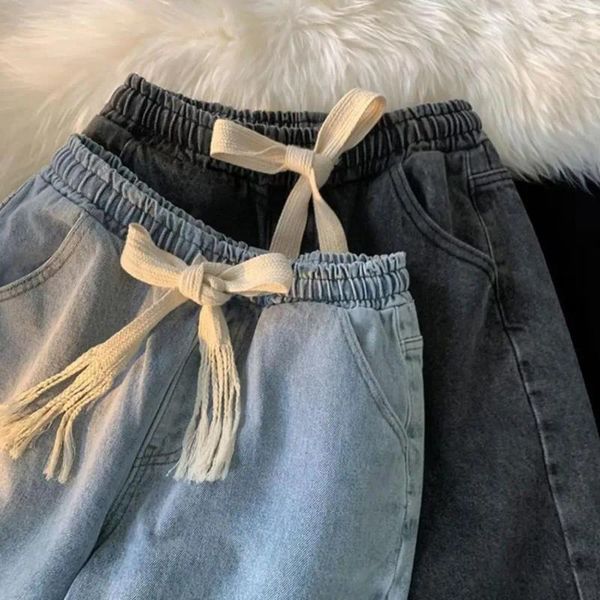 Jeans maschi maschi a gamba a gamba pantaloncini elastici comodi con tasche spiaggia casual per l'estate