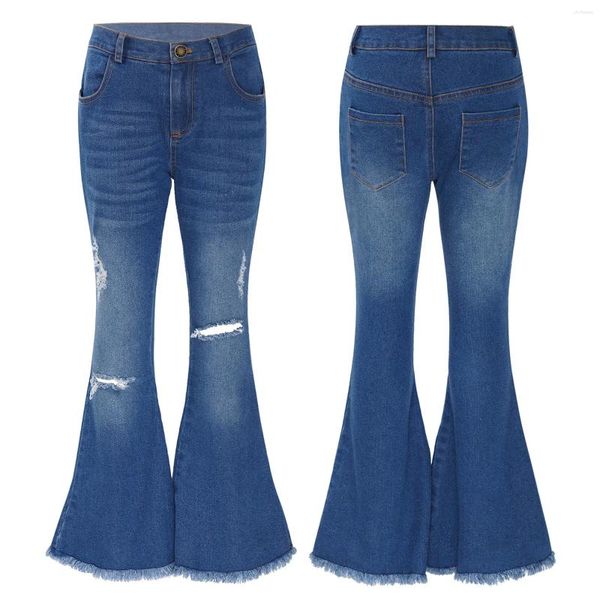 Jeans femminile per bambini ragazze pantaloni in denim chiusura cerniera coltch bombe a campana lungo bambino primavera autunno casual pantaloni abbigliamento