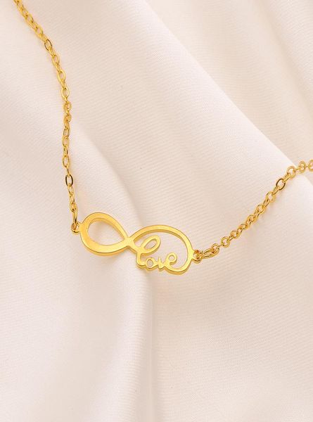 Infinity Symbol Love Anhänger Halskette Abbildung 14k feinen Gold Antiquitätengelbgefüllte Frauen Damen Mädchen Charm Mom Geschenkbox4097650