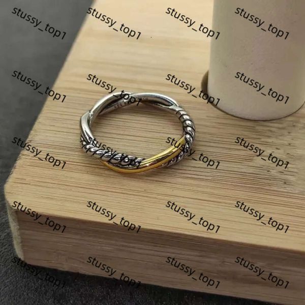 Dy Ring Dy Band Rings Twisted Two Color Cross Gears Designer Designer Ring for Women Fashion 925 Серебряное серебро винтажные украшения