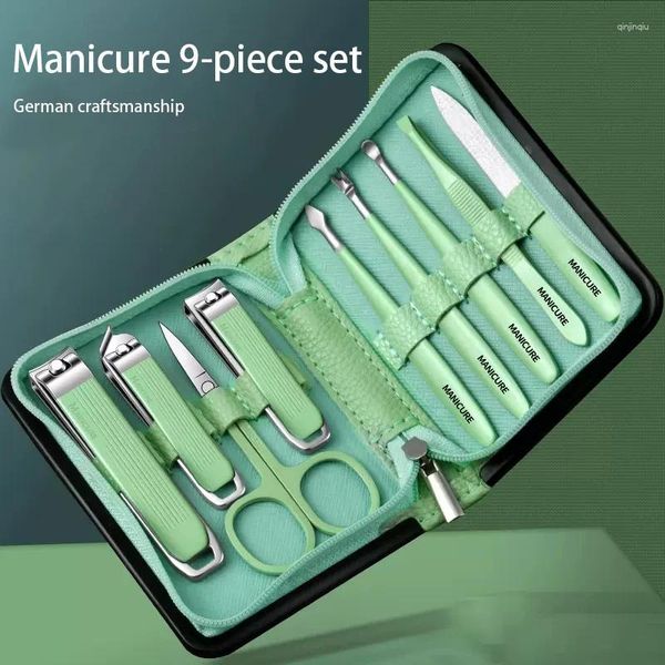 Nagelkunst Kits 2024 Cutter Set Edelstahl -Stahlschneidelemente mit Klappbeutel Maniküre Schere Make -up Schönheitswerkzeug