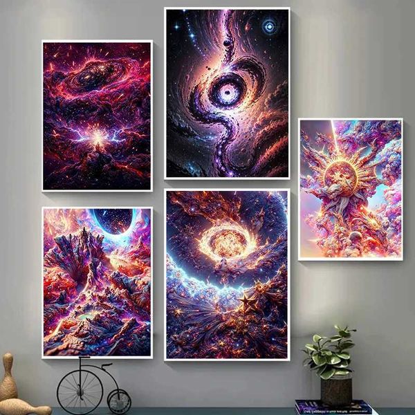 Pers Abstract Universe Universe Galaxy Painting Canvas плакат настенные художественные картинки для гостиной игровой комнаты современные дома украшения подарки J240505
