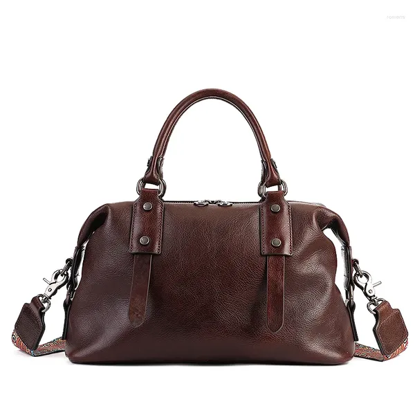 Totes Luxusdesigner Vintage große Frauen Umhängetaschen Retro echte Lederhandtaschen berühmte Marken Real Weichtasche