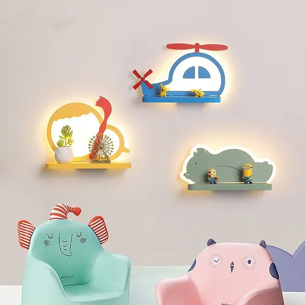 Lampada da parete Luce da letto Lampade a LED moderne per letto per interni per bambini Luci da bordo Luminaire Orso Elefante File di ferro da stiro