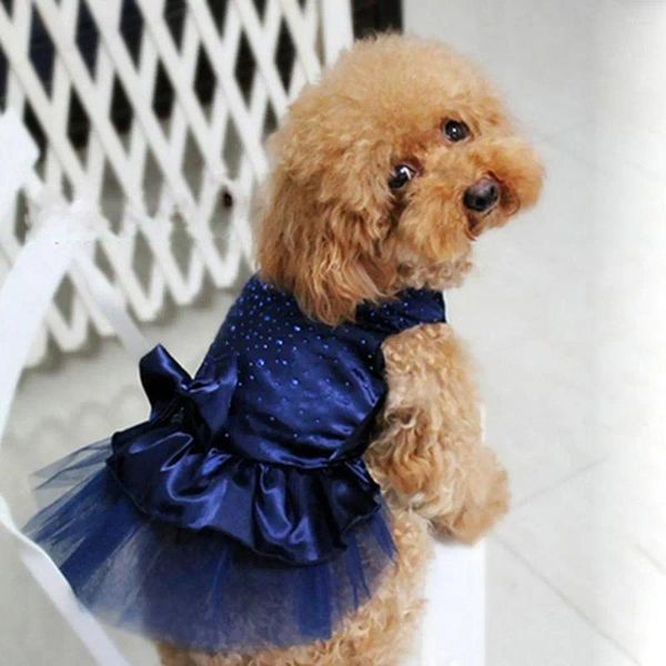 Abbigliamento per cani vestiti per la moda gallievi cucciolo di pet morden garza gatto paillettes abito da sera principessa per compleanno