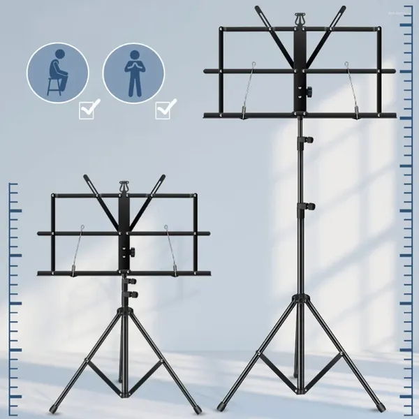 Mutfak Depolama 1 PC Siyah Ayarlanabilir Yükseklik Hanehalkı Müzik Puanı Stand Tutucu Sac Tripod Katlanabilir Müzik Enstrümanı için Taşıma Çantası