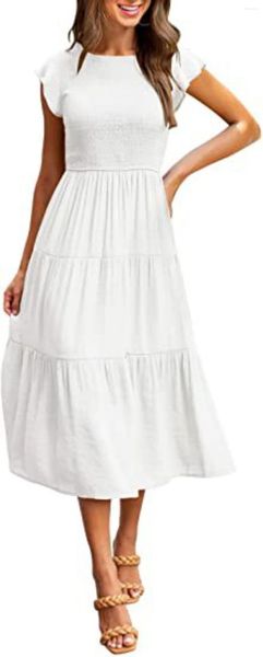 Платья для вечеринок летние платье женские летающие рукава большие качающиеся юбки 2024 Быстрая продажа европейская и американская кросс -граница