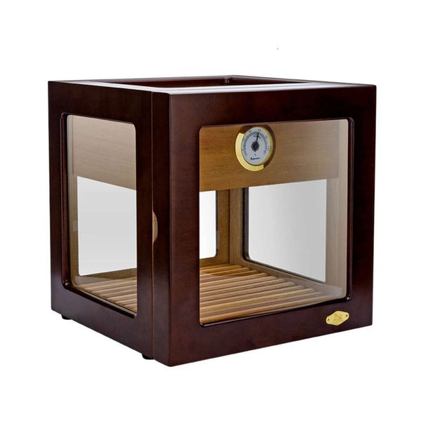 Cabinete de charuto de grande capacidade Higrômetro de madeira umidificador Cigar de cedro Casuto Caso de madeira de cedro com acessórios para charutos para casa