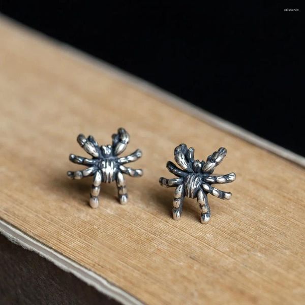 Серьги -грибы Vintage Silver Color Spider для мужчин Женский гот -панк -стиль насекомые ретро -вечеринка