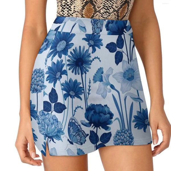 Röcke Frühlingsblumen in blau hellof Hose Rock koreanischer Stil Frauenkleidung School