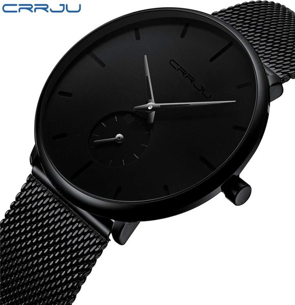 Crrju Full Steel Watch Men Luxury Casual Watch Dress Famous Fashion Quartz Relógios unissex Ultra Thin Watch Erkek Kol Saati7221762