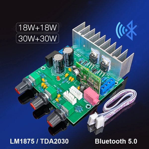 Усилитель 2*30W BluetoothCompatible LM1875 TDA2030A Audio Power Board Stereo 2.0 класс AB Home Theatre Hifi 1550W Aux Amp
