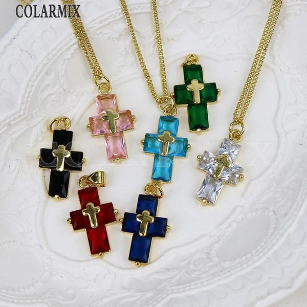 Catene da 10 pezzi Coloin Cross Circl Circone Circl Cross Religion Religion Lovely Women Gift 53055 53055