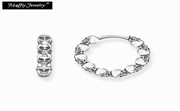 Schädelscharnern kreolische Ohrringsrock039n039Roll Mode Schmuck für Frauen 2019 TS Geschenk in 925 Sterling Silver6906494