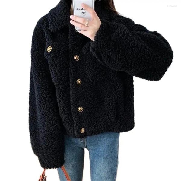 Giacche da donna OL Over -Coat Female Winter Plus Tops Velvet Tops Warm Autumn IMitazione Autunno Giacca vintage a petto singolo 2024