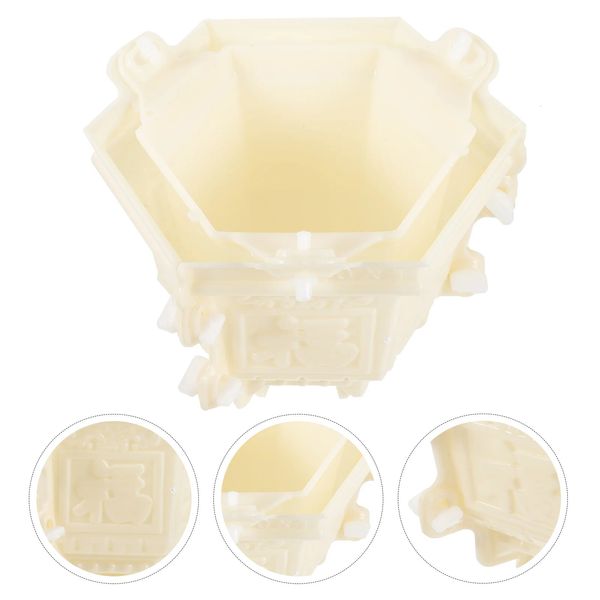 Artesanato Molde vaso de flores Fazendo decoração de desktop Crystal Hexagonal Plástico Curb Tabela Epóxi 240419