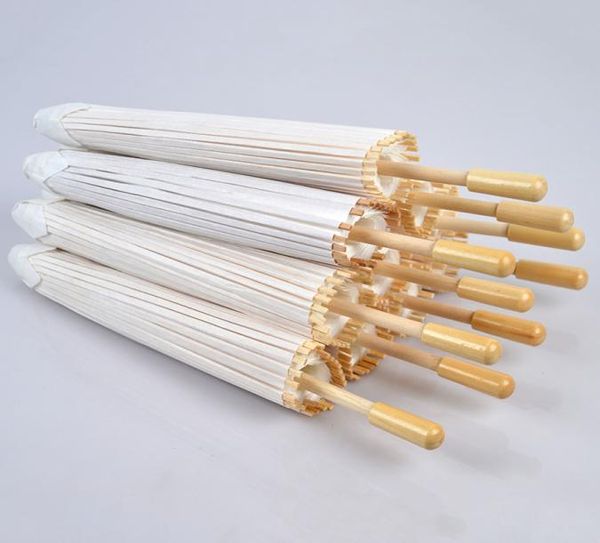 Parasoli per matrimoni White Paper di carta ombrellone cinese Mini artigianato ombrello in bambù manico in legno Diametro 20304060 cm bambini fai da te ombr5925961