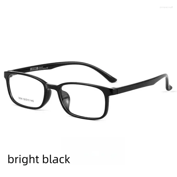 Molduras de óculos de sol 52mm Rectangular Ultralight TR Business Men Glasses Prescription óculos Mulheres Moda Full Rim Eyewear 06-3604