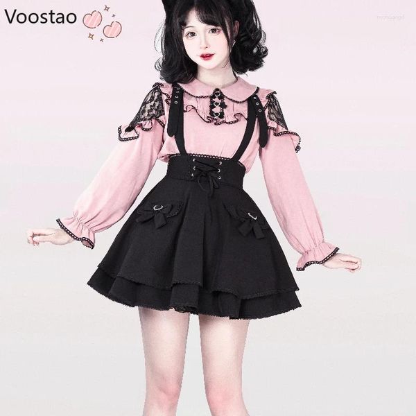 Vestidos de trabalho kawaii lolita estilo saia