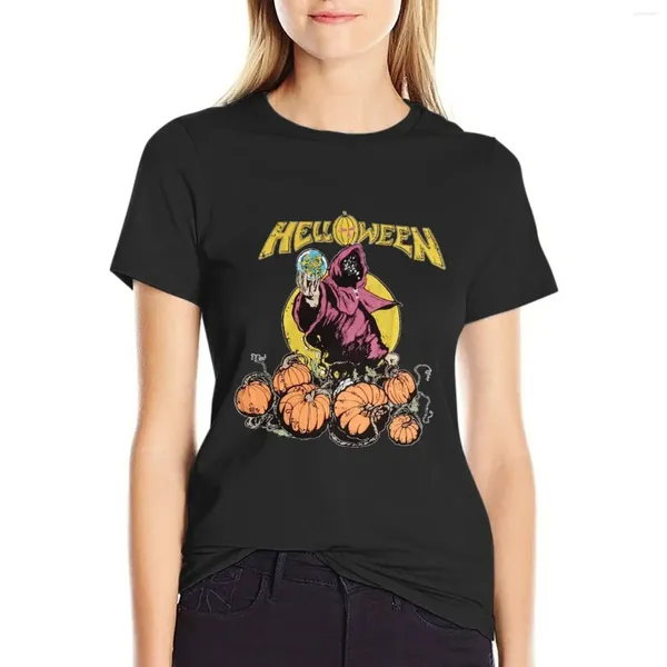 Frauenpolos Helloween Kürbis Garden T-Shirt Plus Size Tops Sommer Vintage Kleider Kleid für Frauen lange