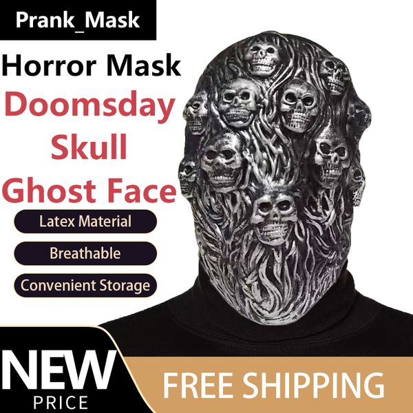 Doomsday Skull Ghost Face Maske Halloween Spielzeug kostenloses Versandspiel Schädel Maske Zahltag Cosplay Latex Maske lustige Requisiten Spielzeug Party Spielzeug liefert Hungry Maske Geschenk