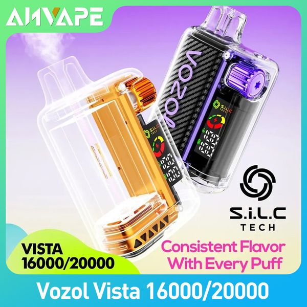 Vozol Gear Vista Vista Vista Vape Pen 16000/20000 Puffs Cigarro eletrônico descartável 16k 20k Puff Bar 5% Vaper de nicotina Vaper Preenchido 20ml