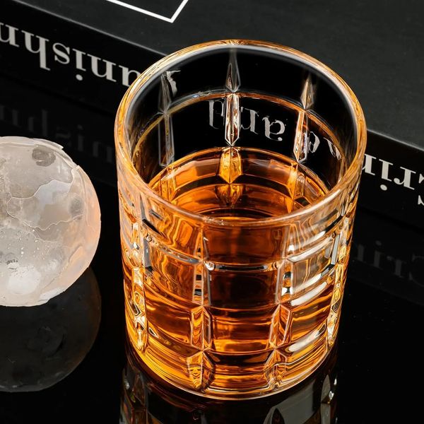 Homany Transparent Grid Shape Wine Glasses KTV Bar Liquor Glass Coffee Coffee Champagne Whisky Family Festival Gifts 240430