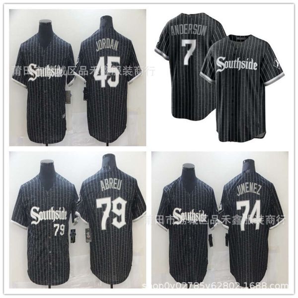 Baseball Jerseys White Sox Chicago Jersey Tamanho 45 Cardigan T-Shirt City Version Black Stripe