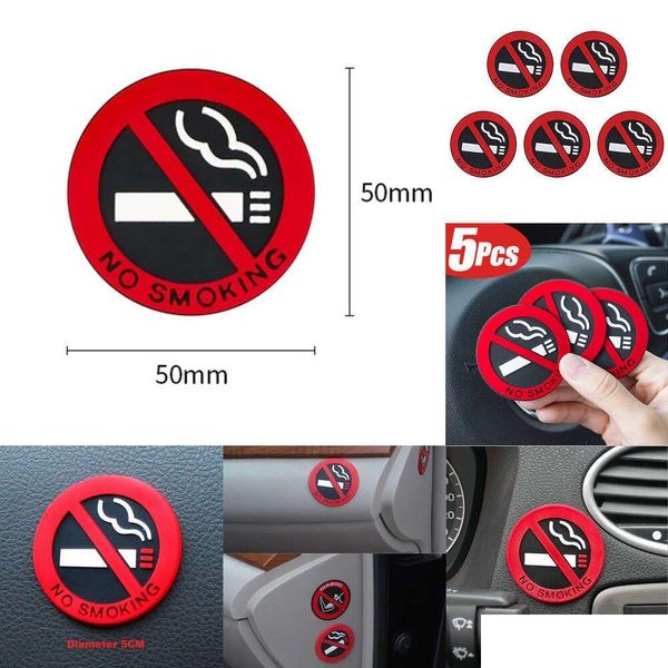 Adesivos de carro 1/5pcs Interior Taxi Preveni aviso de sinal Não fumar decalques de adesivo Droga de entrega de mobiles motocicletas Exterio dhkey