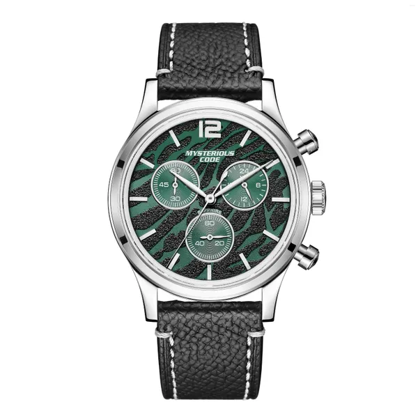 Orologi da polso misteriosi 41mm uomo guardare cronografo orologio curva bolle vetro 316l orologi di lusso impermeabile 5bar 2024