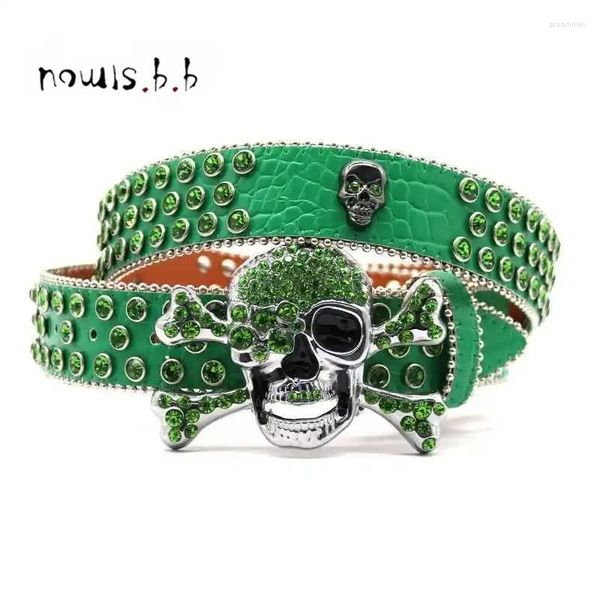 Cinture di strass occidentali cintura rimovibile in pelle lussuosa cinghia di lusso bordata per donne uomini cowgirl cowboy ceinture feinture femme